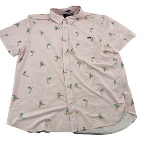 Chubbies‎ Mens Pink Parrot Print The Friday Shirt Short Sleeve Button Down XL